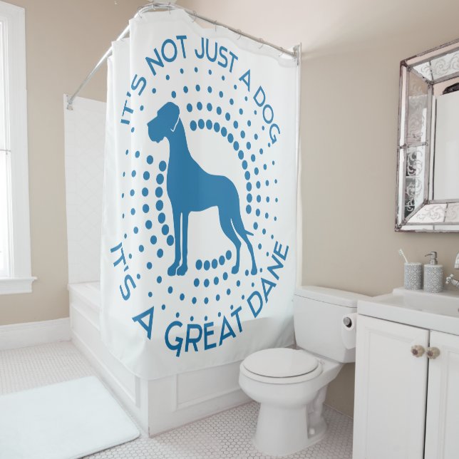 Funny Great Dane Shower Curtain (In Situ)