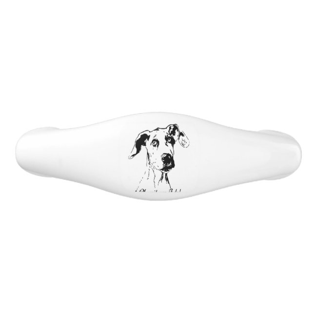 Funny Great Dane Spoiled Dog Humour Ceramic Drawer Pull (Front)