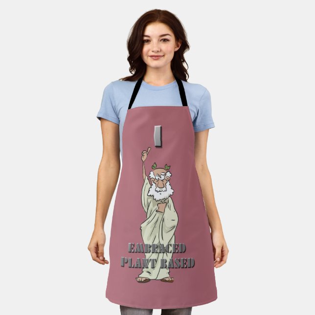 Funny Greek God "I Embraced Plant Based" Apron (Worn)