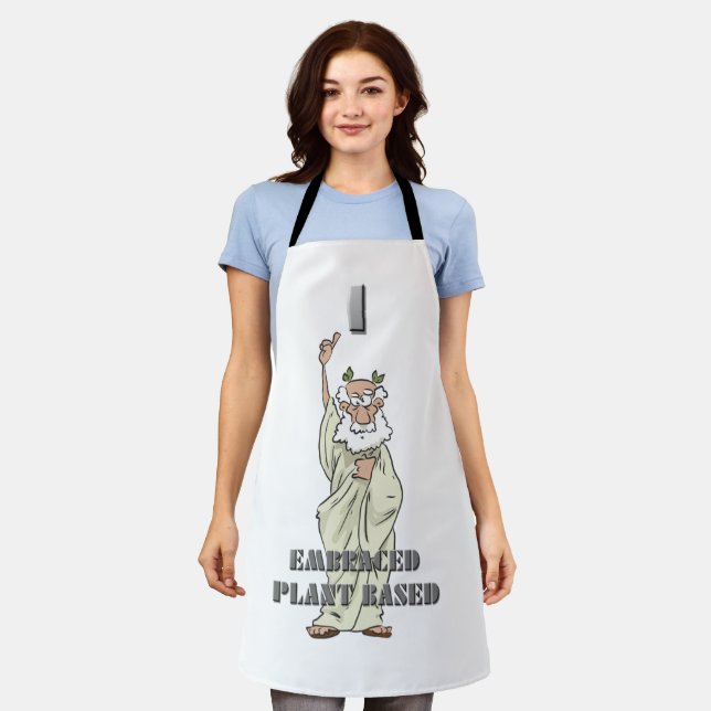 Funny Greek God "I Embraced Plant Based" Apron (Worn)