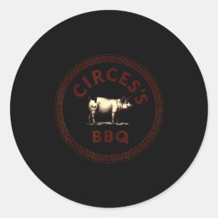 Funny greek mythology circe's bbq adventure classic round sticker