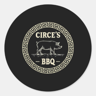 Funny Greek Mythology Circe's Bbq Odyssey Classic Round Sticker