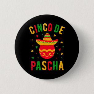 Funny Greek Orthodox Easter Egg Kalo Pascha Cinco  2 Inch Round Button