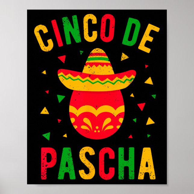 Funny Greek Orthodox Easter Egg Kalo Pascha Cinco  Poster (Front)