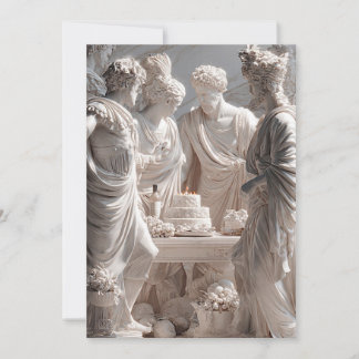 Funny Greek Statue Birthday Party Invitation