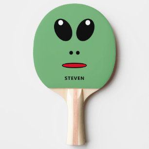 Funny Green Alien Face Personalized Ping Pong Paddle