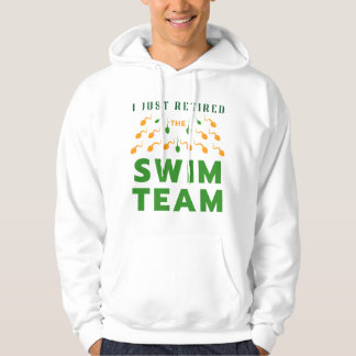 Funny Green And Orange I Just Retired Swim Team Hoodie
