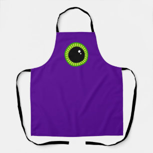 Funny Green and Purple Monster Eyeball Apron
