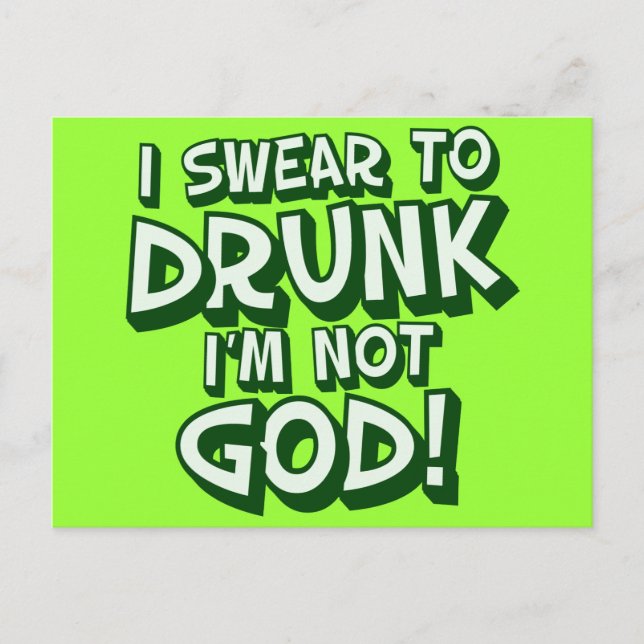 Funny Green Beer Drinking Postcard (Front)