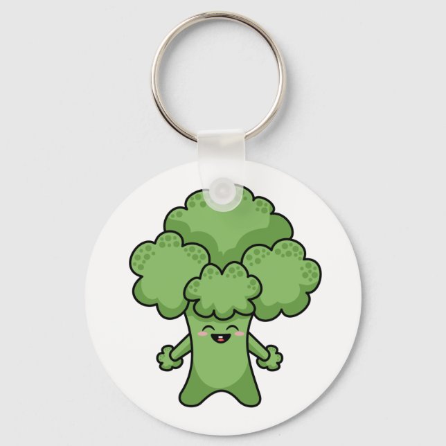 Funny Green Broccoli Keychain (Front)
