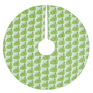 Funny green carnivorous pitcher plants cartoon brushed polyester tree skirt