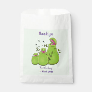 Funny green carnivorous pitcher plants cartoon favour bag