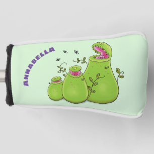 Funny green carnivorous pitcher plants cartoon golf head cover