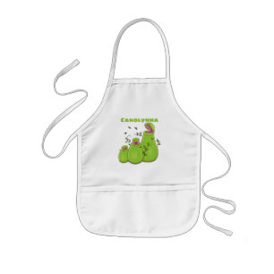 Funny green carnivorous pitcher plants cartoon kids apron