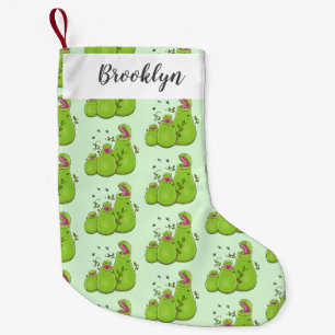 Funny green carnivorous pitcher plants cartoon small christmas stocking