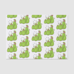 Funny green carnivorous pitcher plants cartoon tissue paper
