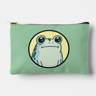 Funny Green Deadpan Frog Toad  Accessory Pouch