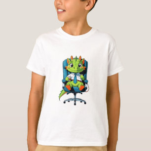 Funny Green Dragon Cartoon Kids T-Shirt