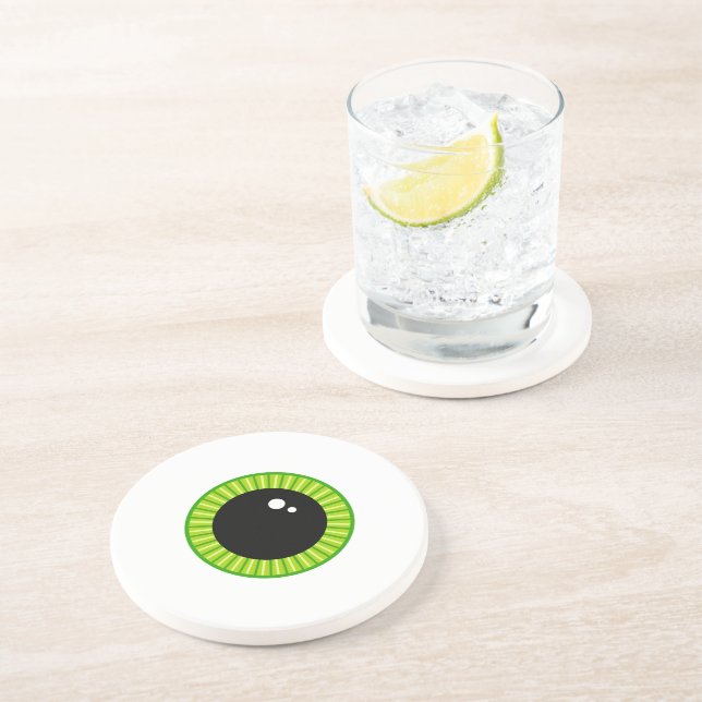 Funny Green Eyeball Coaster (Side)