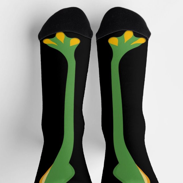 Funny green frog leg Feet Socks Knee Animal  (Top)