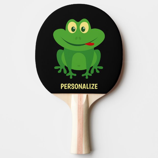 Funny green frog ping pong paddle for table tennis (Front)