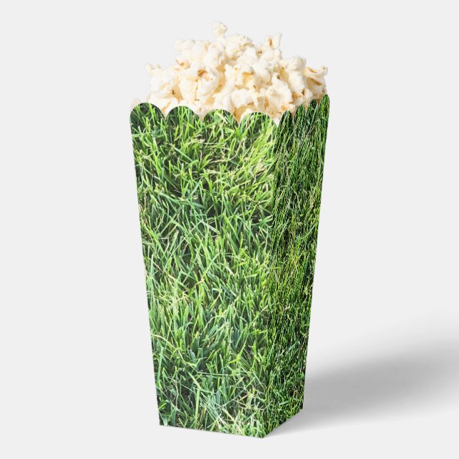Funny green grass real photo texture pattern fun favor box (Popped)