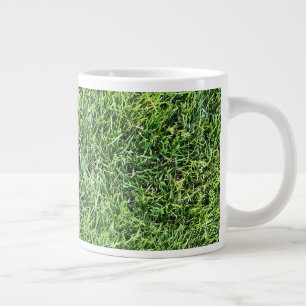 Funny green grass real photo texture pattern fun large coffee mug