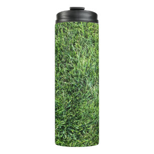 Funny green grass real photo texture pattern fun thermal tumbler