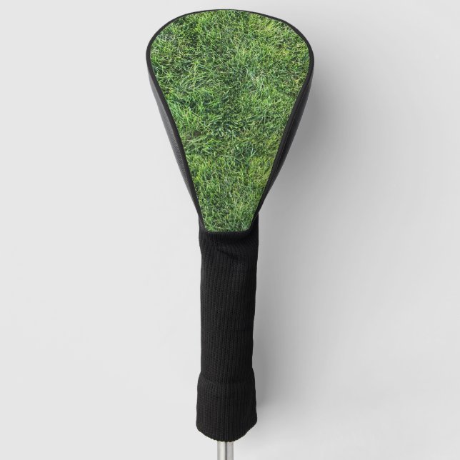 Funny green grass texture pattern real photo fun golf head cover (Front)