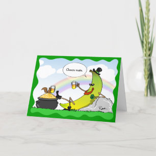 Funny Green Leprechaun Banana St Patrick's Day Holiday Card