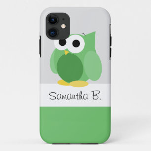 Funny Green Owl - Personalized iPhone 5 Case