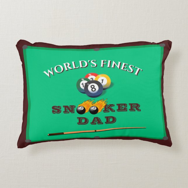 Funny Green Pool Table Snooker Dad Father's Day Accent Pillow (Front)