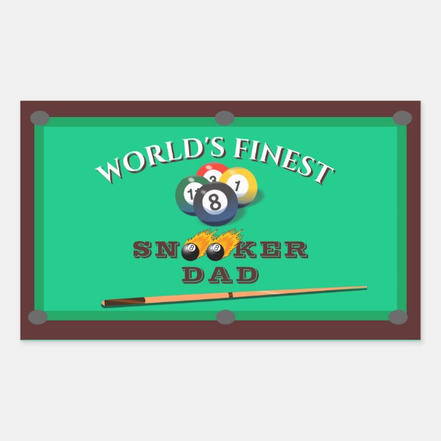 Funny Green Pool Table Snooker Dad Father's Day Sticker (Front)