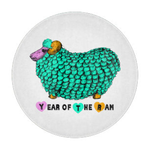 Funny Green Ram Chinese Year Zodiac Cutting Board