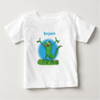Funny green smiling animated iguana lizard