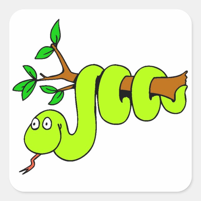 Funny Green Snake Sticker (Front)