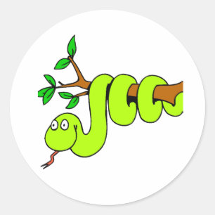 Funny Green Snake Sticker