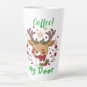 FUNNY Greens & Brown COFFEE Deer Latte Mug