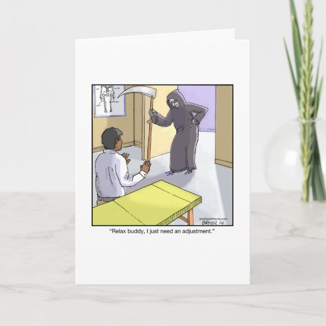 Funny Greeting Card about Grim Reaper (Front)