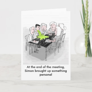 Funny greeting card - Simon brings something up