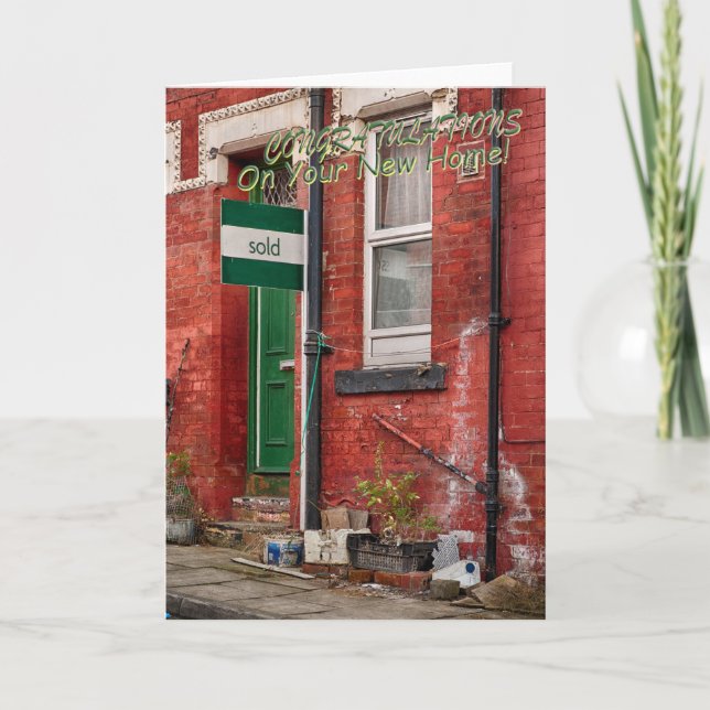 Funny greetings card moving home (Front)