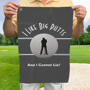 Funny Grey Mens I Like Big Putts  Golf Towel