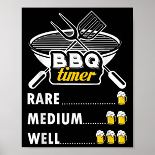 Funny Grill Grilling Gift Bbq Timer Barbecue  Poster