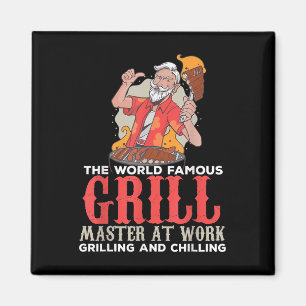 Funny Grill Master Bbq Lovers Foodies Chef Smoked Magnet