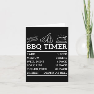Funny Grill Saying Bbq Timer Bbq Beer Grill Dad Ba Card