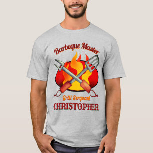 Funny Grill Sergeant Custom Name BBQ Cooking T-Shirt