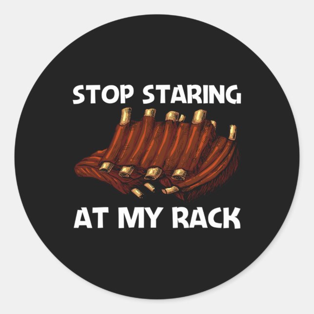 Funny Grilled Ribs For Men Women Bbq Grilling Gril Classic Round Sticker (Front)