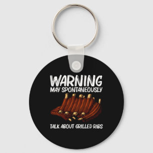 Funny Grilled Ribs For Men Women Bbq Grilling Gril Keychain