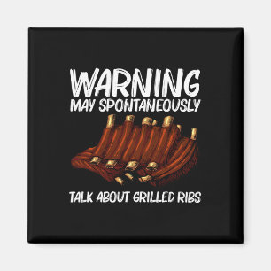 Funny Grilled Ribs For Men Women Bbq Grilling Gril Magnet