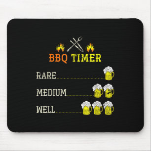 Funny Grilling Bbq Chef Beer Drinking Smoked Steak Mouse Pad